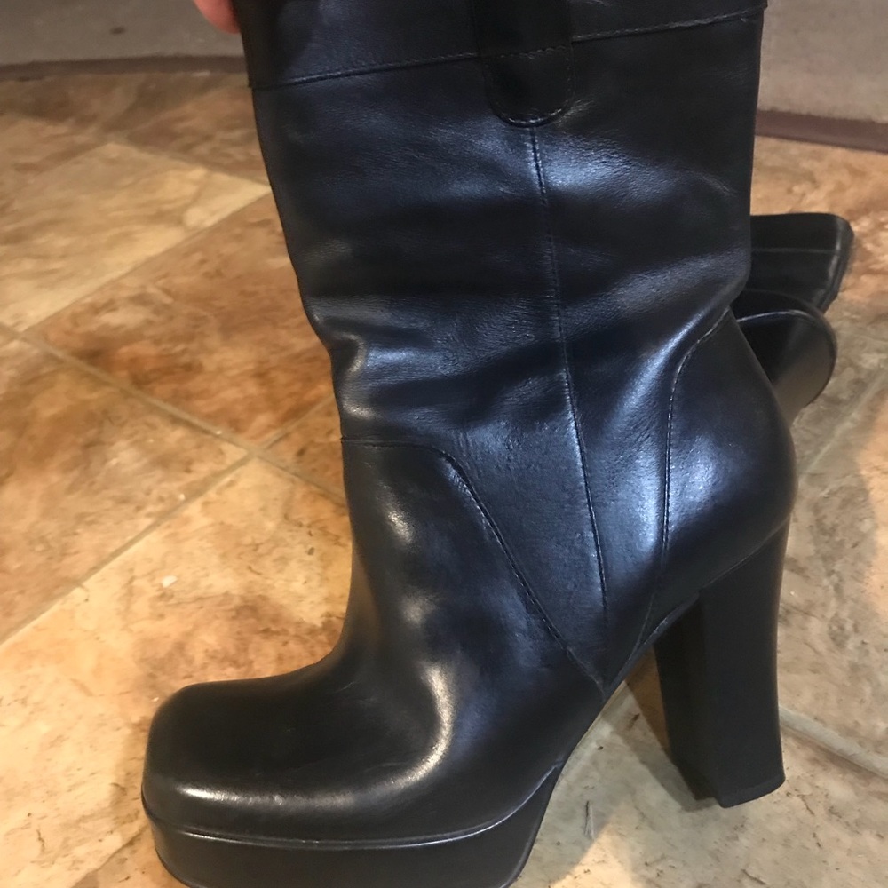 Faux leather boots like new only worn once